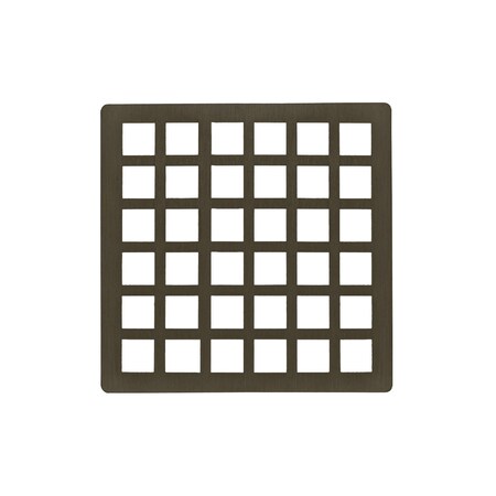Infinity Drain 4"x4" Squares Pattern Decorative Plate for Q 4, QD 4, QDB 4 in ORB QS_4_ORB